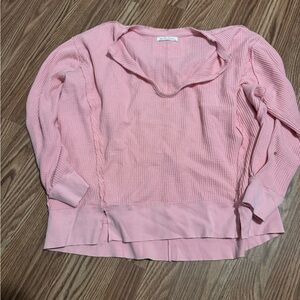 We The Free Pink Waffle Knit Sweatshirt